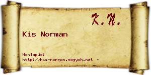 Kis Norman névjegykártya