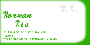 norman kis business card